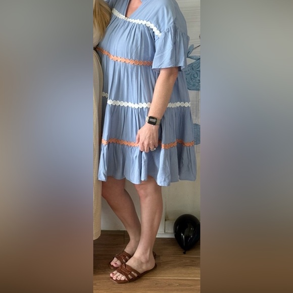 Pink Ruffled Midi Dress - Picture 5 of 5